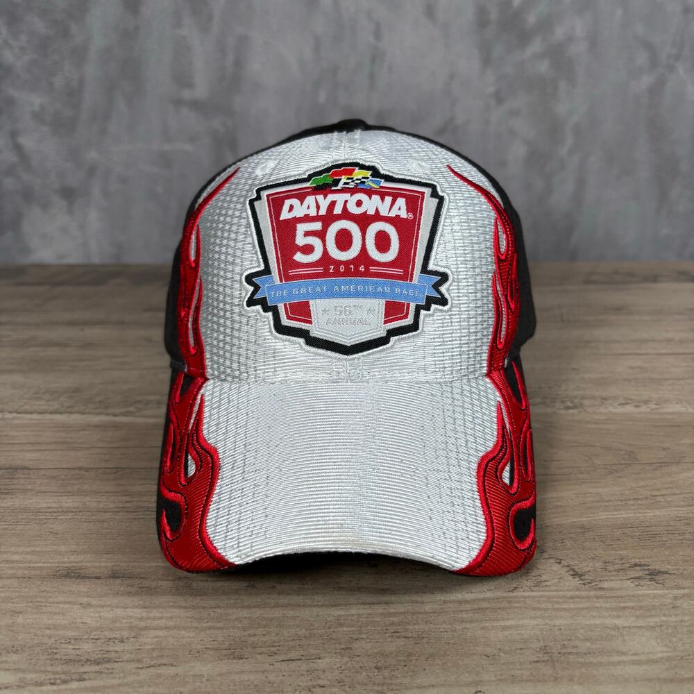 2014 Daytona 500 NASCAR Hat — Checkered Flag Sports — Flame Design Adjustable